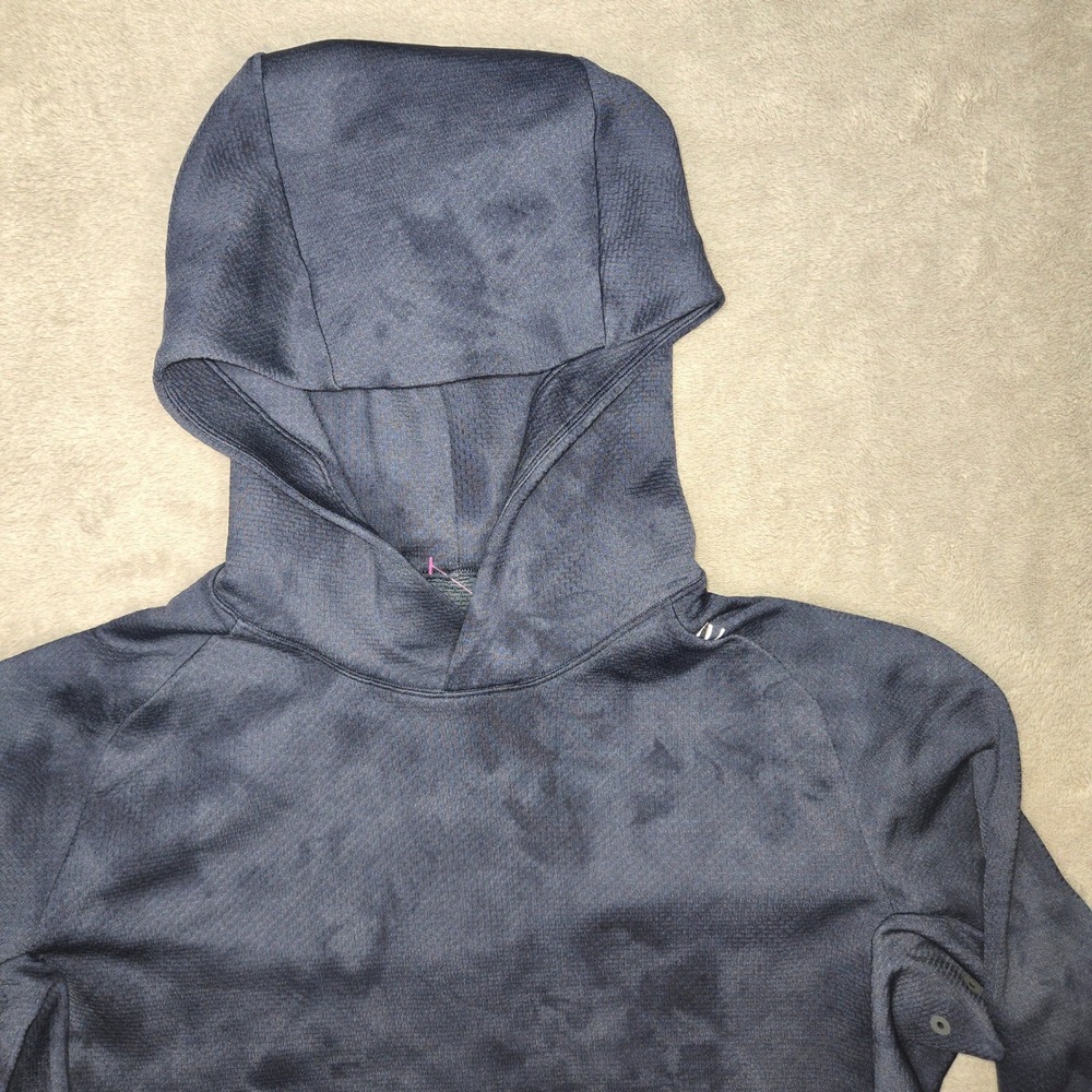 Lululemon Mens medium Textured tech Hoodie Diamond Dye Black